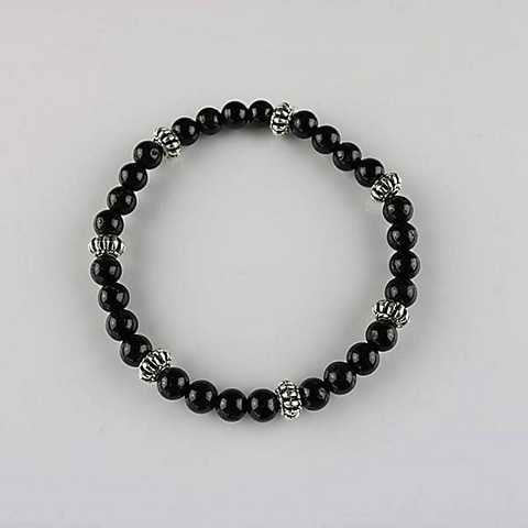 Armband, Turmalin schwarz 6 mm