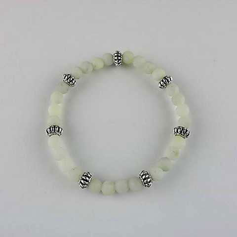 Armband, Baryt weiss 6 mm